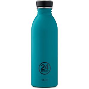 24Bottles® Urban Joogipudel – Black Blue RVS (500ml)